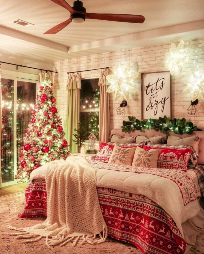 Bedroom as a Cozy Christmas Retreat