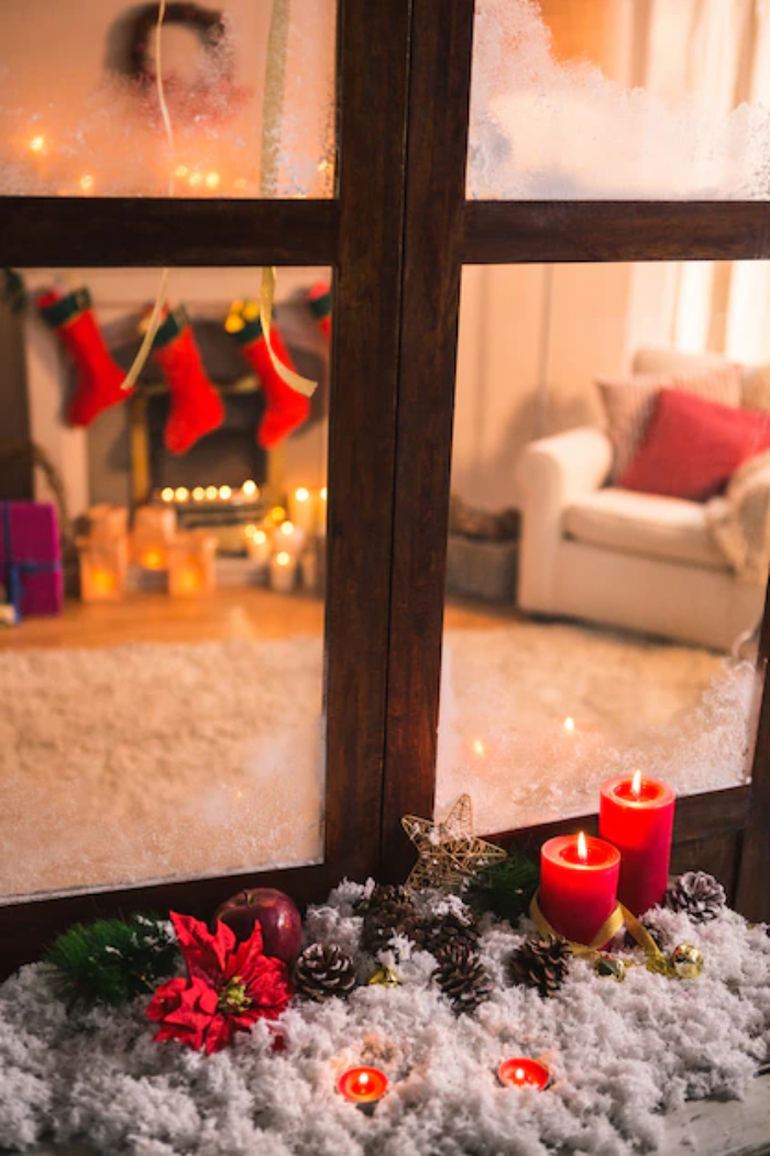 how to decorate Christmas windows
