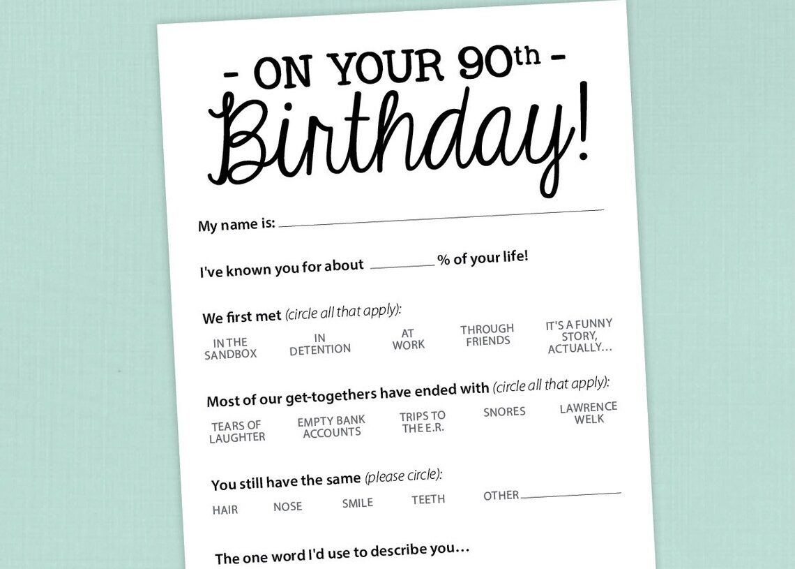 90th Birthday Games